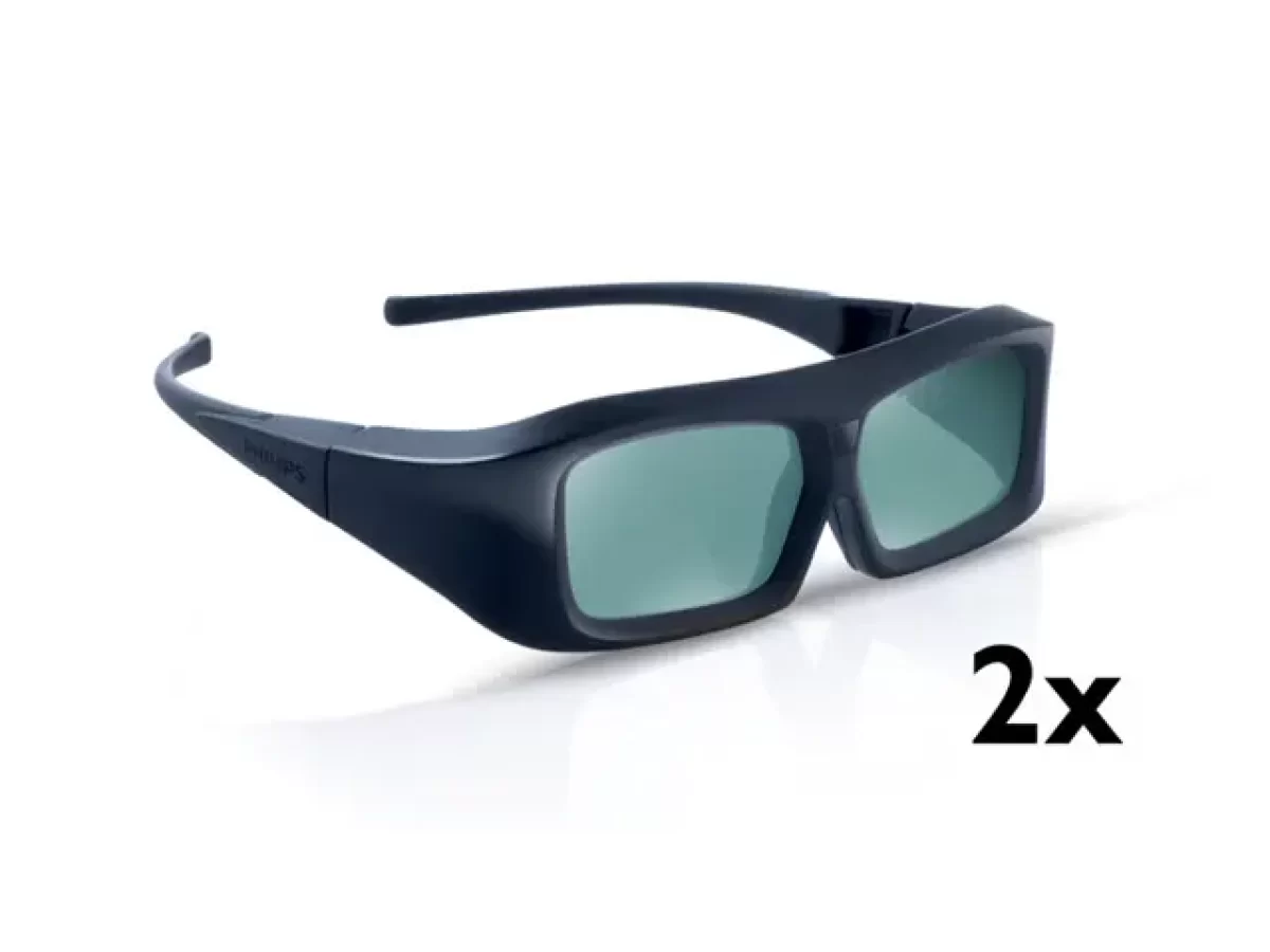 2 paires de lunettes 3d active + émetteur 3d pile cr2032 - Sidef