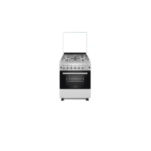 CUISINIERE 4 FG + FOUR GAZ + GRILL+IGNITION+ROTISSOIRE GRIS EN 60